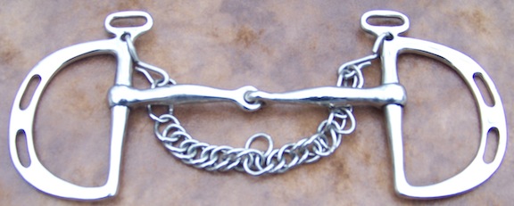 d ring snaffle bit with curb chain